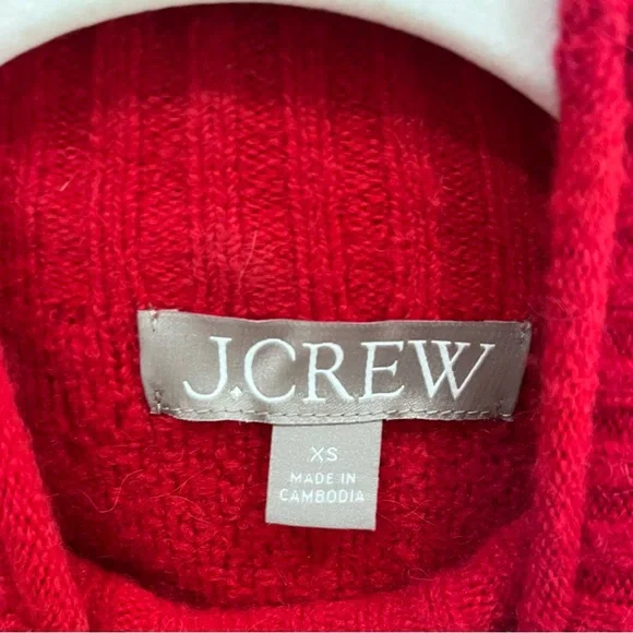 J. Crew Red Cable-knit Rollneck sweater - Size XS - Excellent Condition - Picture 5 of 6